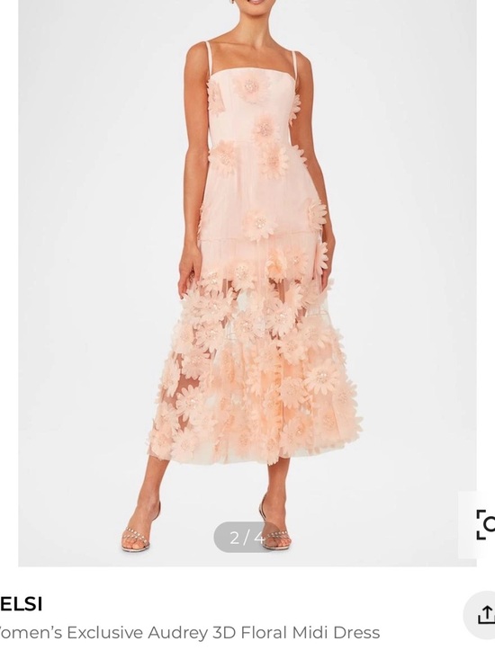 Helsi Dresses & Skirts - Helsi Audrey 3D Floral Midi Dress - Peach